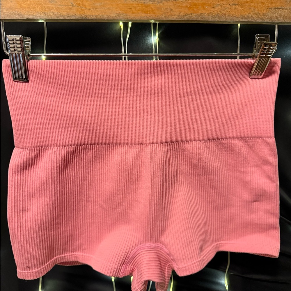 29. NWOT OQQHigh-Waist Ribbed Athletic Shorts - Pink